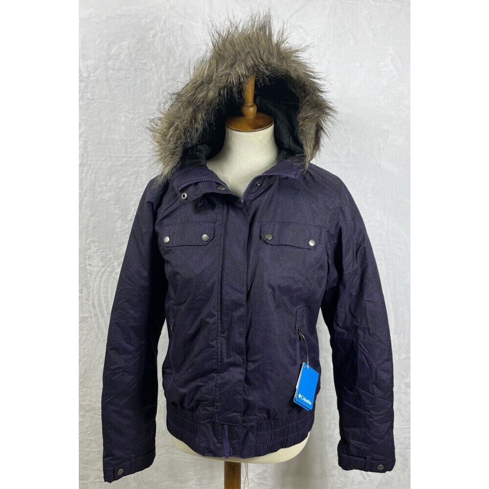 Columbia Manchester View Winter Jacket Omni-Shield Purple Black Size Medium NWT